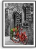Gerahmtes Poster - Schwarzer Rahmen - Rot Fahrrad Allee - Produktbild-Vorschau 1
