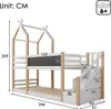 A diagram of a bunk bed with dimensions indicated. Produktbild-Vorschau