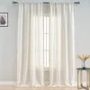Leinenoptik Transparent Vorhänge Quaste Gardinen Bauernhaus Produktbild-Vorschau 7