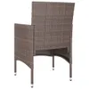 The back view of a brown poly rattan garden chair with white feet, isolated on a white background. Produktbild-Vorschau