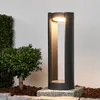 Lucande LED-Sockelleuchte Dylen, grau, Metall, 50cm, IP65 Produktbild-Vorschau 2
