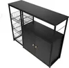 A black kitchen storage cabinet with shelves and two doors, shown from a high angle. Voir les images du produit