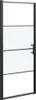 vidaXL Duschtür 81x195 cm Halbmatt Hartglas Schwarz Produktbild-Vorschau 1