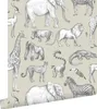 ESTAhome Tapeta zwierzęta dżungli zielonoszarym 53 cm x Podgląd zdjęcia produktu 1