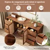 OKWISH Buffet Design Rotin et Bois - Avec 6 Tiroirs et 2 Voir les images du produit 5