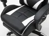 Close-up view of a black and white gaming chair. Produktbild-Vorschau