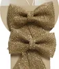 Schleifen aus Jute mit Glitzer 12cm 2er Set natur braun / Produktbild-Vorschau 3