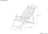 A diagram of a deckchair with dimensions indicated by lines and text. Produktbild-Vorschau