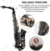 Schwarzes Eb-Altsaxophon, Saxophon-Messingkorpus, weiße Produktbild-Vorschau 7