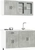 A set of kitchen cabinets and a sink with a faucet, shown against a white background. Produktbild-Vorschau
