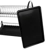 A black dish rack with a black tray in front of it, on a white background. Produktbild-Vorschau