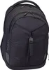 A black backpack is shown from the front. Náhled obrázku produktu