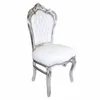 Barockstuhl Barock Stuhl Weiß Silber Kunstleder Esszimmer Produktbild-Vorschau 2