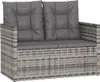 vidaXL Gartenbank mit Kissen Grau 105 cm Poly Rattan Produktbild-Vorschau 1