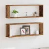 vidaXL Wandregale 2 stk. Altholz 80 x 15 x 26 cm Produktbild-Vorschau 2