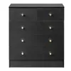 A black chest of drawers with five drawers and gold knobs, shown against a white background. Náhľad obrázku produktu