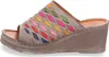 Gemini Damen Pantolette Leder Flechtoptik bunt Keilabsatz Produktbild-Vorschau 11