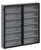SoBuy Wandvitrine FSB113-H-DG mit Glastüren und 5 Einlegeböden in Schwarz/Grau Anteprima dell’immagine prodotto
