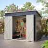 Metall Gerätehaus Gartenhaus mit Pultdach Fundament Produktbild-Vorschau 3
