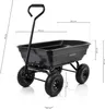 A black garden cart with dimensions indicated by lines and text. Náhled obrázku produktu