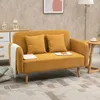 HOMCOM 2 Sitzer Sofa Couch mit 2 Wurfkissen gepolsterter Produktbild-Vorschau 2