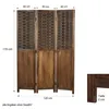 Homestyle4u Paravent Raumteiler 3 teilig Holz Braun Rattan Produktbild-Vorschau 4