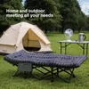 Lit de camping pliable avec matelas et poches latérales, Voir les images du produit 12