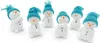 6 Stück Schneemann Figur türkis Mütze 12cm Weihnachten Deko Produktbild-Vorschau 1