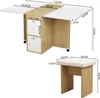 A dining table and stool set with dimensions shown. Produktbild-Vorschau