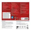 The image shows the packaging of a string of LED lights, with text and diagrams detailing its features and warnings. Produktbild-Vorschau