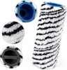A cleaning roller brush with black and white stripes, shown with close-up views of its components. Produktbild-Vorschau