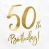 Tovaglioli per 50° compleanno 33x33cm 20 pezzi, bianco/oro Anteprima dell’immagine prodotto 2