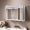Sonni Dreitüriger Aluminium-Spiegelschrank 80 x 60 x 12,5 Produktbild-Vorschau 3