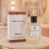 A perfume bottle and its box are displayed on a marble surface in a well-lit room with a blurred background. Produktbild-Vorschau