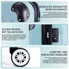 Collage of three images showcasing different features of a light blue suitcase. Náhľad obrázku produktu
