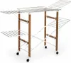A white background with a multi-tiered, foldable drying rack with wheels. Náhľad obrázku produktu