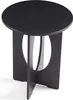 A dark, round side table with a unique base. Anteprima dell’immagine prodotto