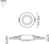 Technical drawings and dimensions of a round aluminum lamp. Podgląd zdjęcia produktu