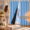 1x 100% Verdunkelung Thermo Vorhänge Blau Blickdicht Produktbild-Vorschau 5