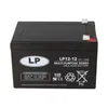 A black AGM battery with labels and symbols. Produktbild-Vorschau