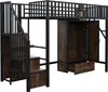 A loft bed with a wardrobe and storage stairs. Podgląd zdjęcia produktu