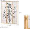 Paravent bois avec dessin sombre bambou en naturelle Voir les images du produit 3