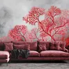 Vlies fototapete Bäume Pflanzen rot 400x280 cm Feeby Rot Produktbild-Vorschau 2