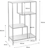 A diagram of a shelf unit with dimensions indicated. Produktbild-Vorschau