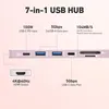 A diagram showing the ports and features of a 7-in-1 USB hub. Produktbild-Vorschau