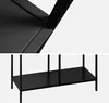 Close-up views of a black metal shelf unit. Produktbild-Vorschau