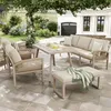 Set divani da giardino Merax con vetro effetto legno e 2 Anteprima dell’immagine prodotto 3