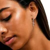 Aretes de aro brillantes para mujer, fabricados en plata de Vista previa de la imagen del producto 3