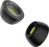Two black earbud tips with green inner lining are shown against a white background. Voir les images du produit