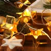 LED Lichterkette Backförmchen goldene Sterne - 8 warmweiße LED - Batteriebetrieb - L: 1,4m - gold Produktbild-Vorschau